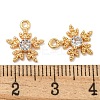 Flower Brass Micro Pave Cubic Zirconia Pendants X-KK-N254-102G-01-3