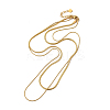 Ion Plating(IP) 304 Stainless Steel Round Snake & Herringbone Chains Double Layer Necklace for Men Women LS-NJEW-E046-03G-2