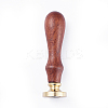 DIY Letter Scrapbook Brass Wax Seal Stamps and Wood Handle Sets AJEW-PH0010-E-1