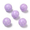Valentine's Day Spray Painted & Printed Wood European Beads WOOD-L023-03F-1