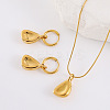 Teardrop 304 Stainless Steel Hoop Earrings & Pendant Necklaces Sets JV5633-3-1