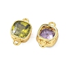 Brass Pave Cubic Zirconia Connector Charms KK-L264-11G-2