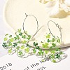 Acrylic Clover Hoop Earrings EJEW-M074-04P-3
