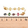 304 Stainless Steel Oval with Teardrop Tassel Stud Earrings EJEW-A161-05G-01-3