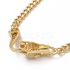 Cubic Zirconia Leopard Pendant Necklace with Brass Curb Chains for Women NJEW-G096-01G-02-3