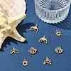 8Pcs 4 Styles Brass Micro Pave Cubic Zirconia Pendants KK-FS0001-96-8