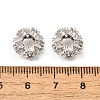 Flower Brass Micro Pave Cubic Zirconia European Beads KK-V008-19P-01-2