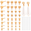 BENECREAT 40Pcs 4 Size Rack Plating Brass Ball Stud Earring Post KK-BC0009-94-1