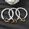 Plastic Pearl Beaded Bracelets for Women BJEW-L716-02G-1