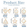 12Pcs 6 Styles Natural Shell Pendants BSHE-TA0002-06-3