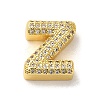 Brass Micro Pave Clear Cubic Zirconia Charms ZIRC-C009-01G-Z-1