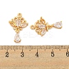 Brass Micro Pave Clear Cubic Zirconia Pendants KK-G492-02G-3