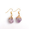 Nuggets Natural Amethyst Pendant Necklaces & Dangle Earrings Sets FS-WGD81FA-01-3