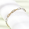 4MM Two Tone 304 Stainless Steel Textured Paperclip Chain Bracelets for Man and Women SA-CBAB767-13GP-3