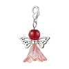 Angel Acrylic & Glass Pearl Pendant Decorations HJEW-JM02364-02-4