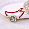 Alloy with Nylon Rope Slider Bracelets BJEW-Z156-02G-01-2