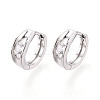 Brass Micro Pave Clear Cubic Zirconia Hoop Earrings EJEW-T048-46P-1