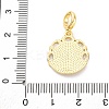 Brass Clear Cubic Zirconia European Dangle Pendants KK-D325-28G-03-3