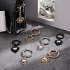 8Pcs 4 Styles Heart with Butterfly Alloy Enamel Shoe Charms HJEW-AB00731-5