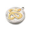 304 Stainless Steel & Rhinestone Pendants STAS-M123-02B-PG-2