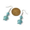 Starfish & Tortoise Synthetic Turquoise Beaded Stretch Bracelets & Dangle Earrings Kits SJEW-JS01311-02-6