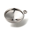 304 Stainless Steel Pendant Cabochon Settings X-STAS-I310-28P-2
