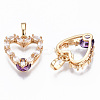 Brass Micro Cubic Zirconia Pendants KK-N235-026D-3
