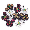 9Pcs 3 Colors Cross with Flower Silicone Focal Beads SIL-TA0001-96-2