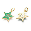 Brass Micro Pave Cubic Zirconia Enamel Charms ZIRC-Q200-025C-NF-2