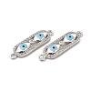 Brass Micro Pave Clear Cubic Zirconia Connector Charms with Enamel KK-E068-VB397-1-3