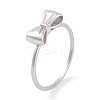 Non-Tarnish 304 Stainless Steel Bowknot Finger Ring for Women RJEW-C086-01-P-1