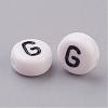 Flat Round with Letter G Acrylic Beads X-PL37C9070-G-2