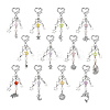 12Pcs 12 Styles Sea Animals Acrylic & Alloy Star Pendant Decoration HJEW-PH01951-7