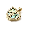 Brass Micro Pave Clear Cubic Zirconia Pendants CU-CBAF50C-01B-G02-2