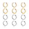 12Pcs 2 Colors 201 Stainless Steel Huggie Hoop Earring Findings STAS-DC0015-45-8