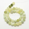 Natural New Jade Stone Frosted Round Bead Strands G-O039-06-6mm-2