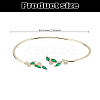 1Pc Elegant Brass Cubic Zirconia Leaf Cuff Bangles for Women BJEW-LP0003-33G-02-2