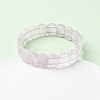 Oval Natural Amethyst Beads Stretch Bracelets for Women BJEW-Z149-03-2