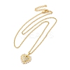 Brass Micro Pave Clear Cubic Zirconia Heart Pendant Necklaces for Women NJEW-K381-05G-2