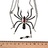 Alloy Jet Rhinestone Halloween Spider Pendant 3 Layer Choker Necklaces for Women NJEW-P336-01P-3