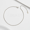 925 Sterling Silver Anklet AJEW-Z029-19P-2