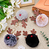 4Pcs 4 Colors Christmas Deer Antler Pom-Pom Keychains KEYC-CL0001-25-4