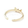 Clear Cubic Zirconia Butterfly Open Cuff Ring RJEW-C056-09G-3
