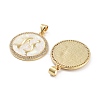 Brass Micro Pave Clear Cubic Zirconia Pendants KK-L213-010G-03-2