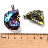 Electroplated Raw Natural Quartz Crystal Pendants G-Q481-20P-03-3