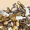 120Pcs 15 Styles Tibetan Style Alloy Glue-on Flat Pad Bails TIBE-SP0001-29-6