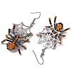 Halloween Braided Glass Seed Beads & 201 Stainless Steel Dangle Earrings EJEW-MZ00158-4