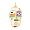 Real 18K Gold Plated Brass Clear Cubic Zirconia Pendants KK-A198-22G-01-1