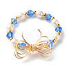 Imitate Austrian Crystal Bicone Glass Beaded Finger Rings X1-RJEW-TA00003-04-8