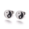 Feng Shui 304 Stainless Steel Stud Earrings EJEW-I235-16-2